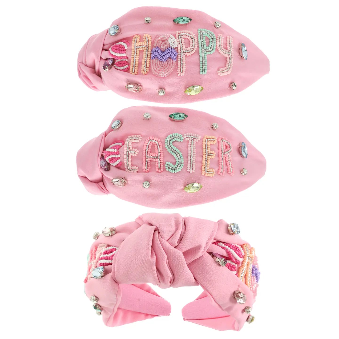 Hoppy Easter Pink Beaded Headband