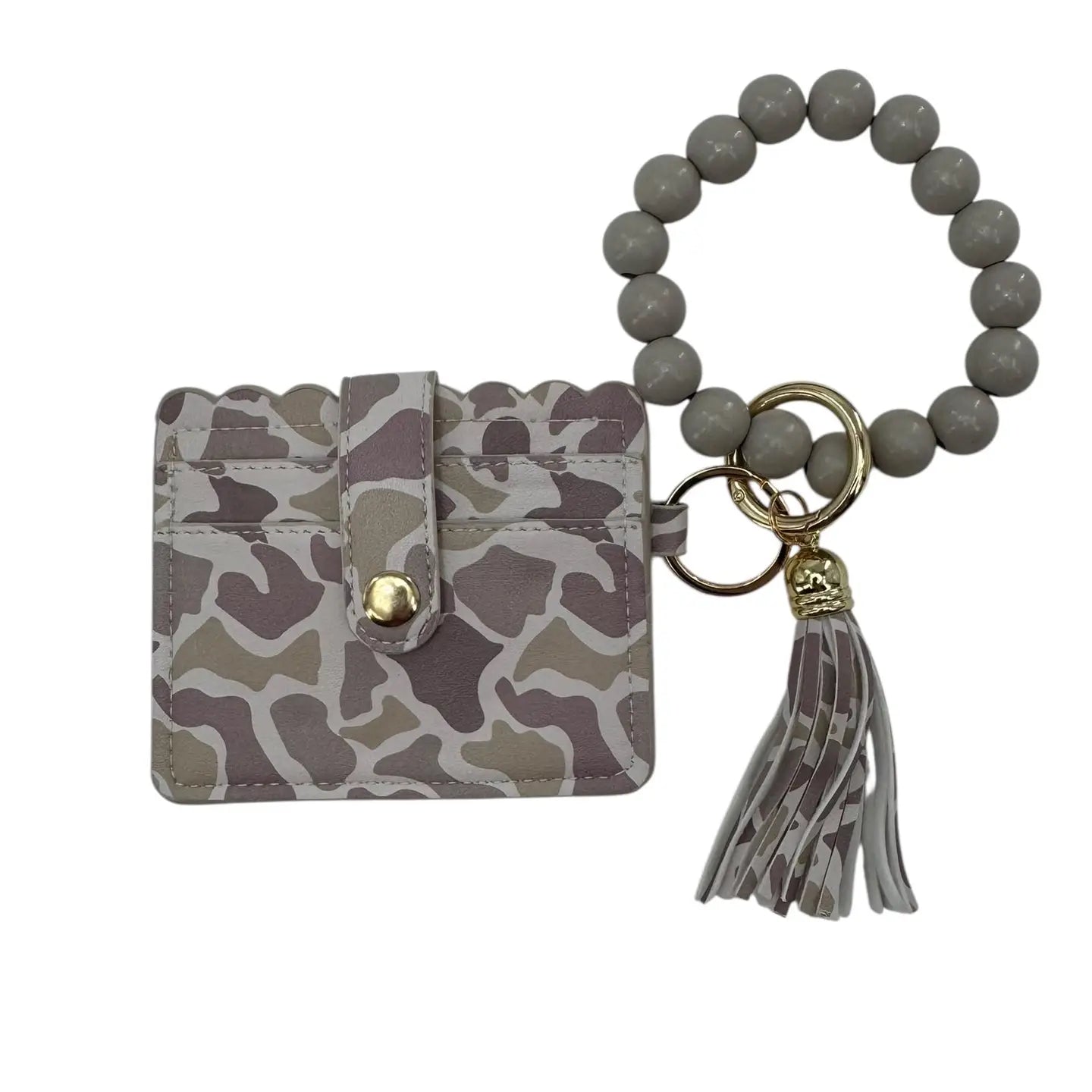 Lulu Mac Beaded Wristlet ID Wallet – Light Camo