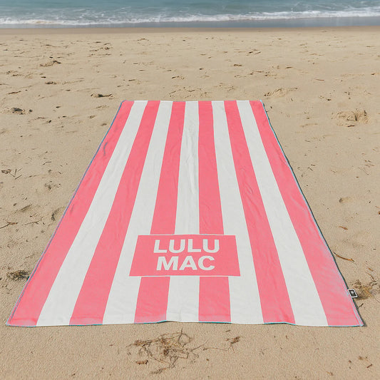 Lulu Mac Pink Darby Beach Towel