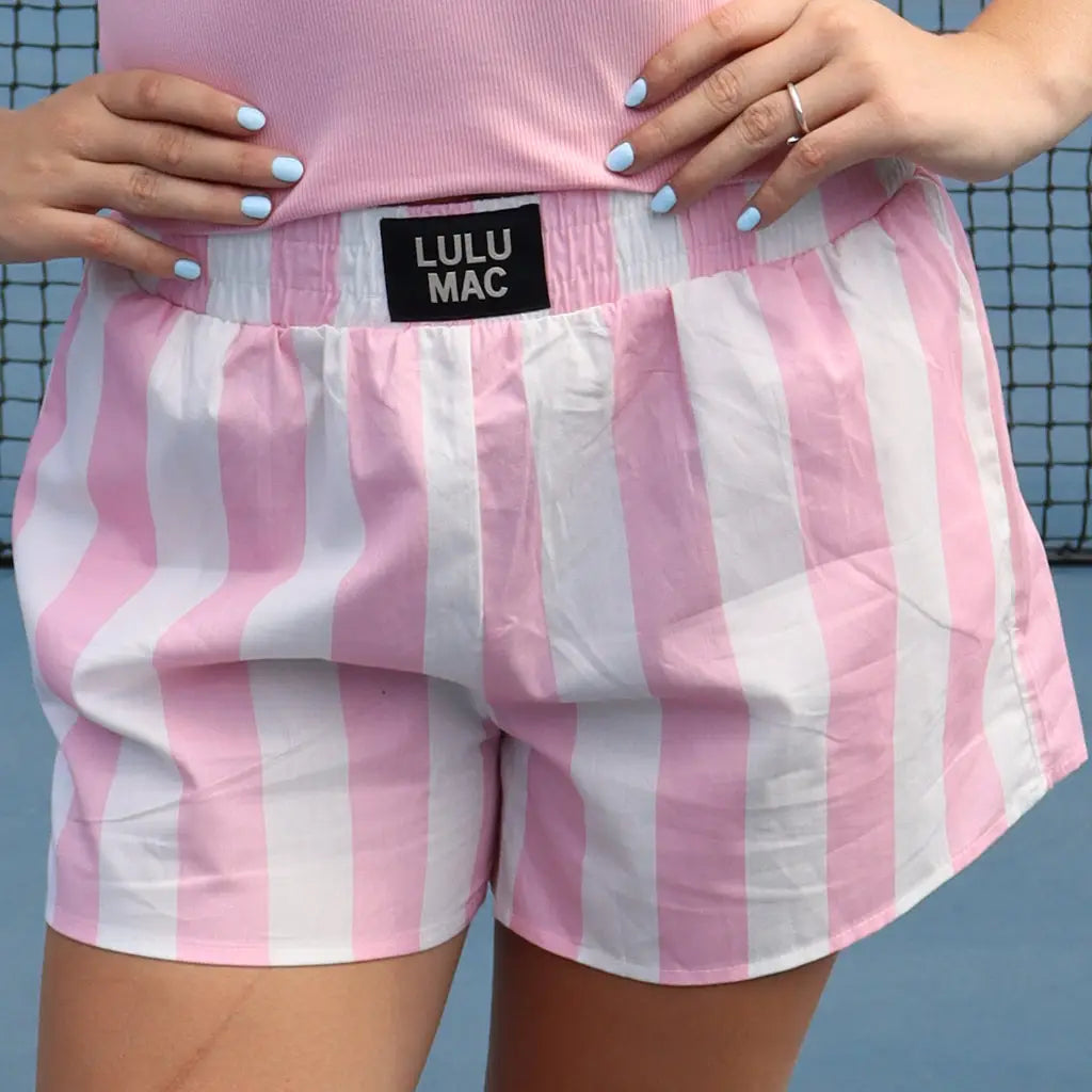 Lulu Mac Light Pink Darby Boxer Shorts