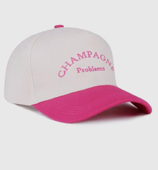 Champagne Problems Cap-PINK