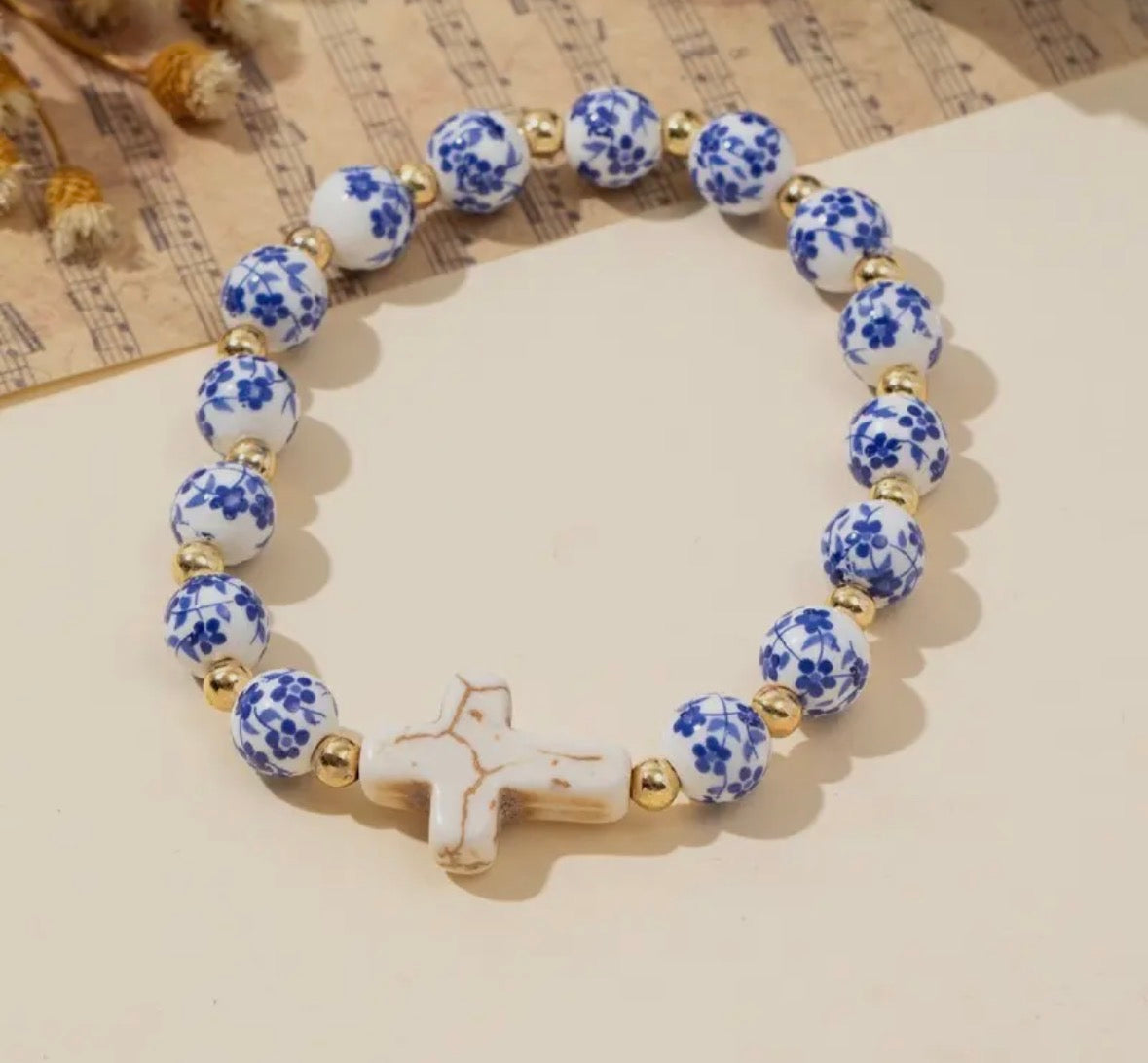 Serenity Cross Stretch Bracelet