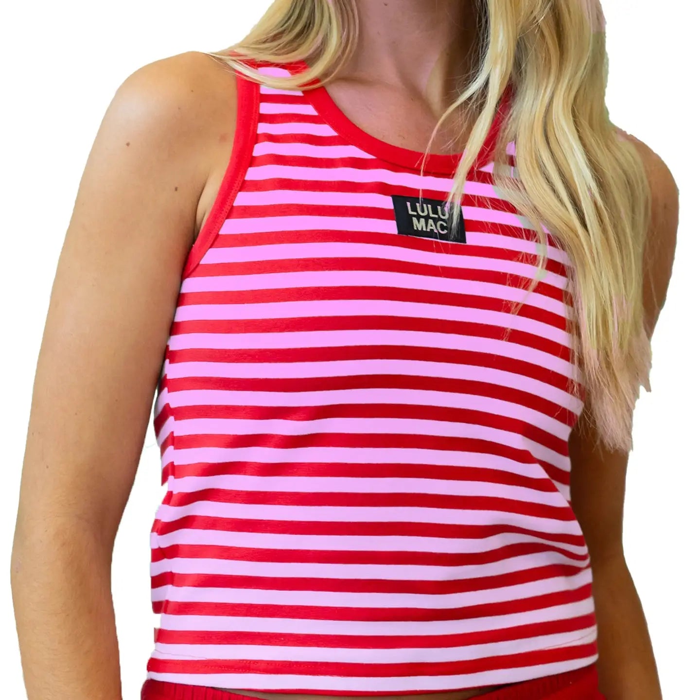 Lulu Mac Red & Pink Stripe Tank