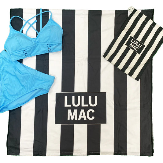 Lulu Mac Black Darby Beach Towel
