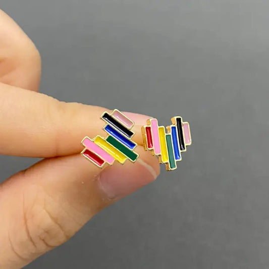 Rainbow Heart Ear Studs