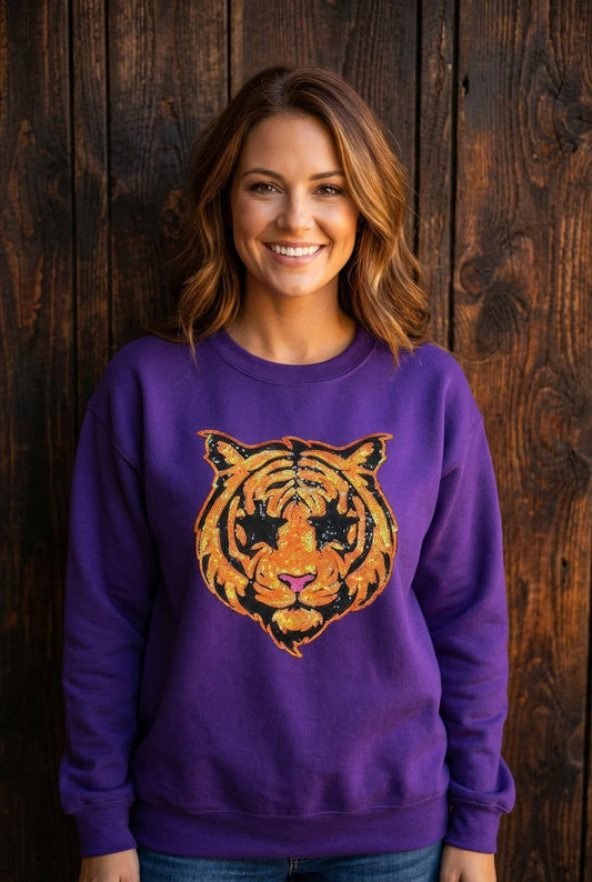 Geaux Tigers Sequin Sweatshirt