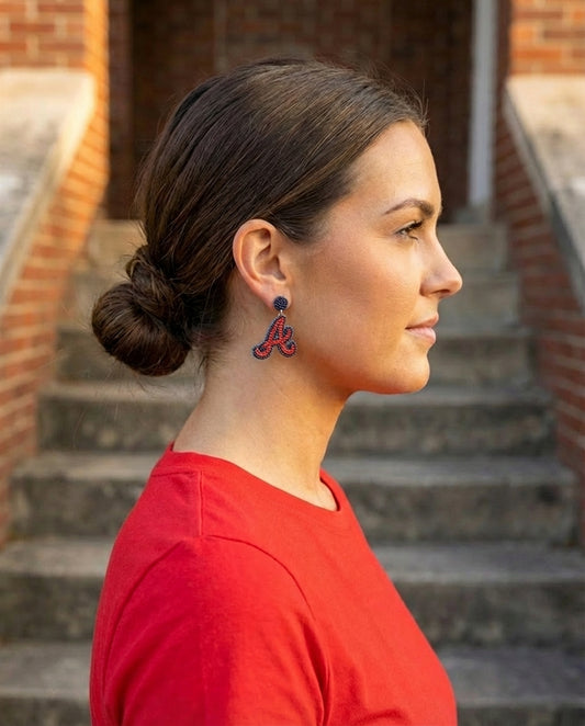 Braves "A" Earrings