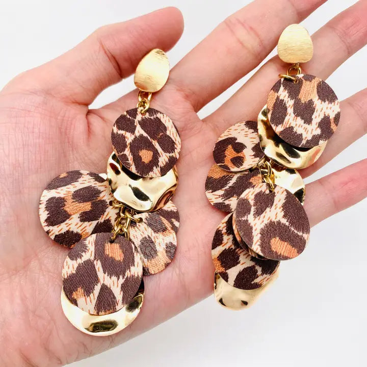 Safari Chic Leopard Drop Earrings