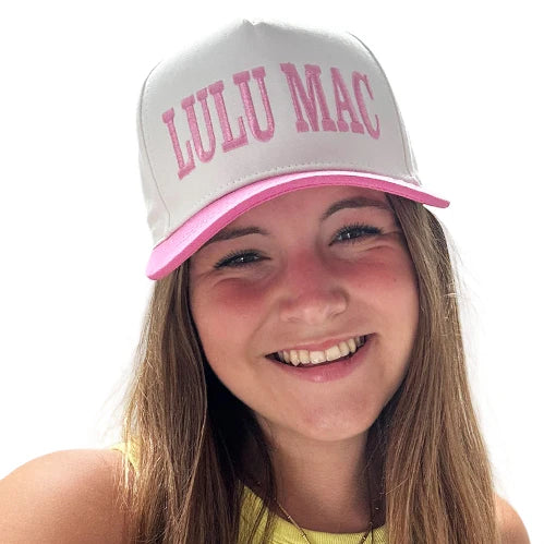 Lulu Mac Signature Ponytail Trucker Hat-Pink