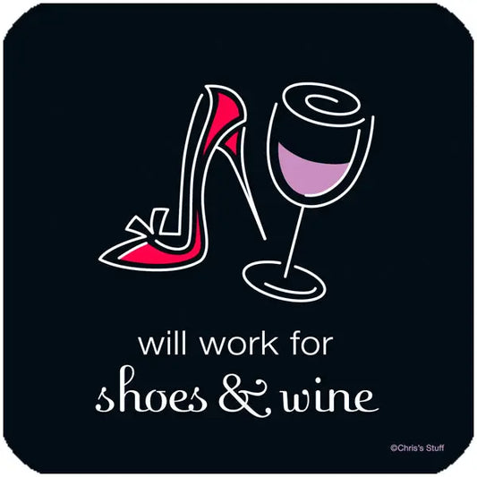 "Shoes & Wine" Coaster